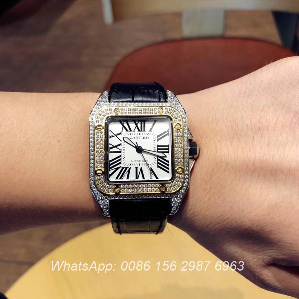 C090XD323, Cartier iced out yellow gold two tone case men size ...