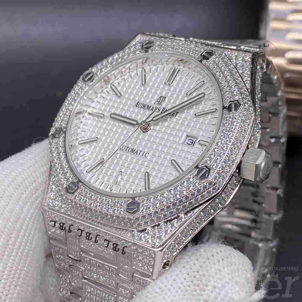 AP full diamonds steel case white dial AAA automatic high quality shiny ...